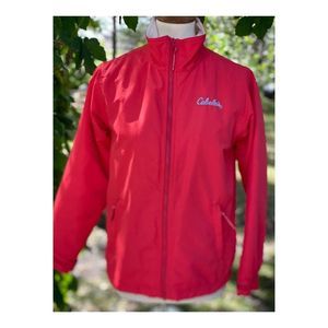 Cabela's Red Fall Jacket Fleece Lined Full Zip Sz L
